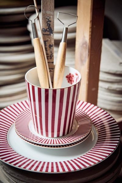 (image for) Pip Studio Royal Stripes Essteller Dunkelrosa 26.5cm | Pip Studio Sale-2710