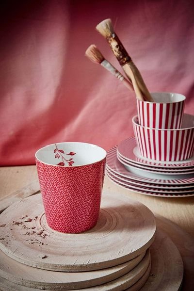 (image for) Pip Studio Royal Stripes Tasse Fliesen Dunkelrosa | Pip Studio Sale-2726