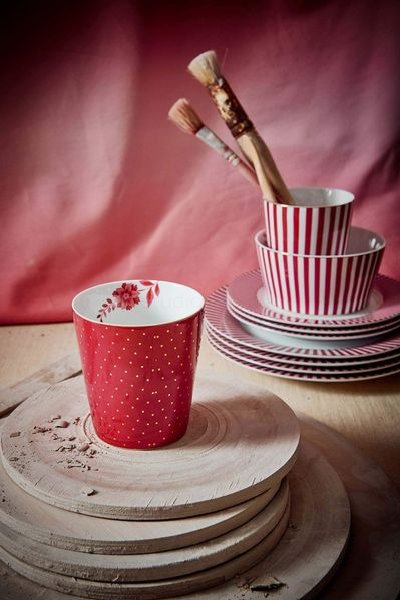 (image for) Pip Studio Royal Stripes Tasse Punkte Dunkelrosa | Pip Studio Sale-2725