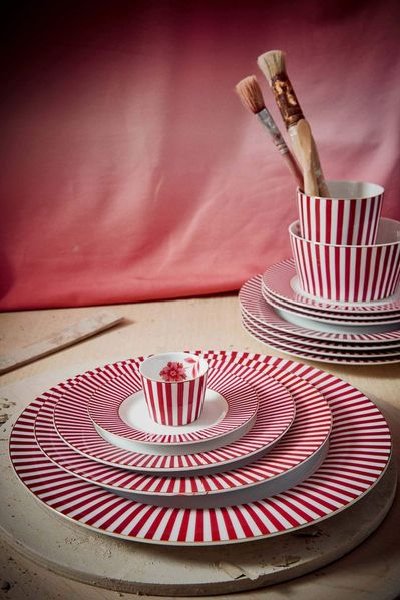 (image for) Pip Studio Royal Stripes Essteller Dunkelrosa 26.5cm | Pip Studio Sale-2710