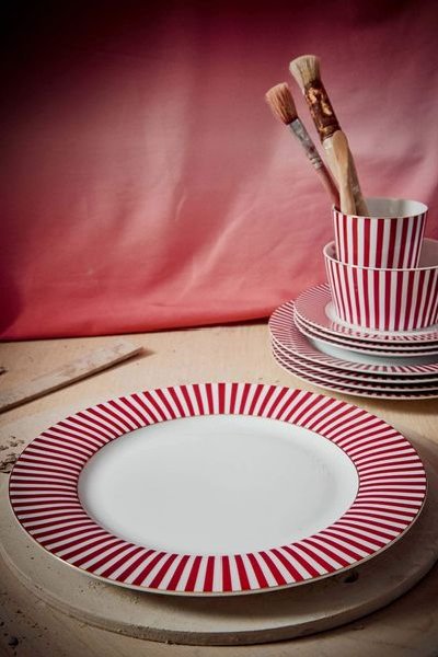 (image for) Pip Studio Royal Stripes Essteller Dunkelrosa 26.5cm | Pip Studio Sale-2710