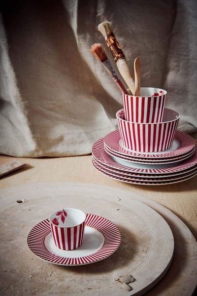 (image for) Pip Studio Royal Stripes Eierbecher Dunkelrosa | Pip Studio Sale-2717