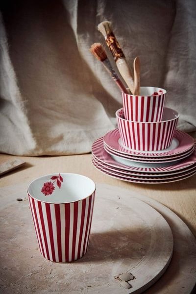 (image for) Pip Studio Royal Stripes Tasse Dunkelrosa | Pip Studio Sale-2736