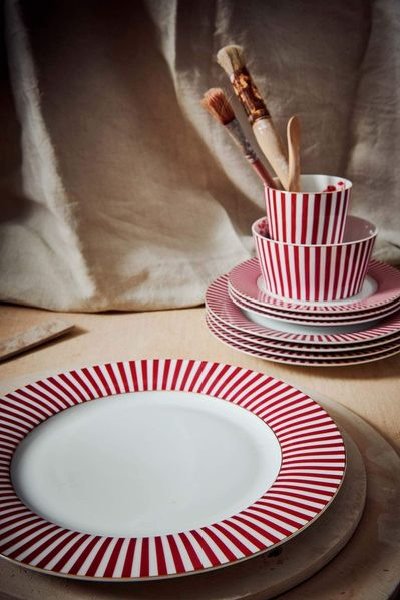 (image for) Pip Studio Royal Stripes Essteller Dunkelrosa 26.5cm | Pip Studio Sale-2710