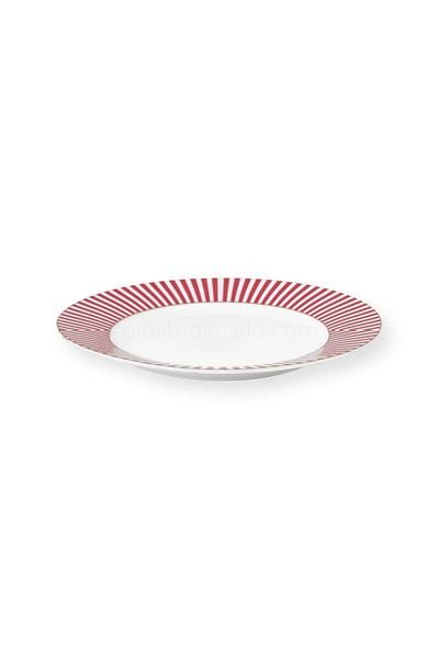 (image for) Pip Studio Royal Stripes Frühstücksteller Dunkelrosa 21cm | Pip Studio Sale-2741