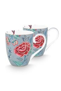 (image for) Pip Studio Flower Festival Set/2 Tassen XL Hellblau | Pip Studio Sale-2874 - Click Image to Close