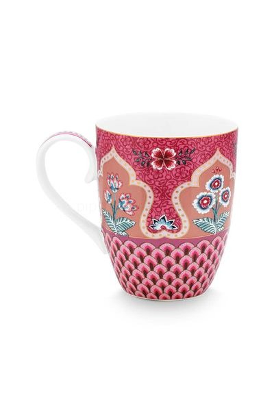 (image for) Pip Studio Flower Festival Tasse Gross Deco Dunkelrosa | Pip Studio Sale-2647