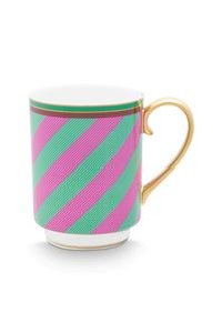 (image for) Pip Studio Pip Chique Stripes Tasse Gross Rosa/Grün 350ml | Pip Studio Sale-2684