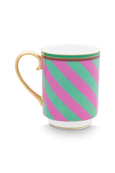 (image for) Pip Studio Pip Chique Stripes Tasse Gross Rosa/Grün 350ml | Pip Studio Sale-2684