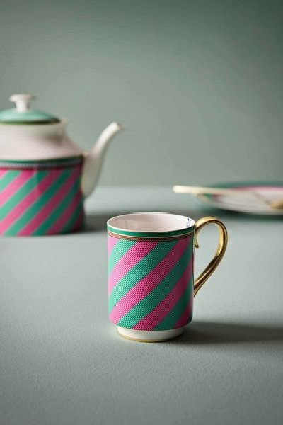 (image for) Pip Studio Pip Chique Stripes Tasse Gross Rosa/Grün 350ml | Pip Studio Sale-2684