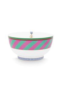 (image for) Pip Studio Pip Chique Stripes Schale Rosa/Grün 18cm | Pip Studio Sale-2698