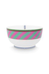 (image for) Pip Studio Pip Chique Stripes Schale Rosa/Grün 20.5cm | Pip Studio Sale-2697 - Click Image to Close