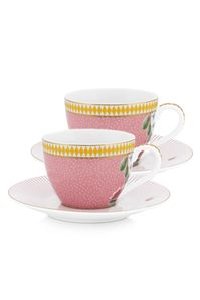 (image for) La Majorelle Set/2 Espresso Cups &Amp; Saucers Pink | Pip Studio Sale-2922