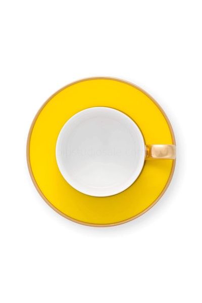 (image for) Pip Studio Pip Chique Espresso Tasse &Amp; Untertasse Gelb | Pip Studio Sale-2356