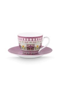 (image for) Pip Studio Lily &Amp; Lotus Espresso Tasse &Amp; Untertasse Lila | Pip Studio Sale-2322 - Click Image to Close