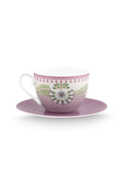 (image for) Pip Studio Lily &Amp; Lotus Cappuccino Tasse &Amp; Untertasse Lila | Pip Studio Sale-2300