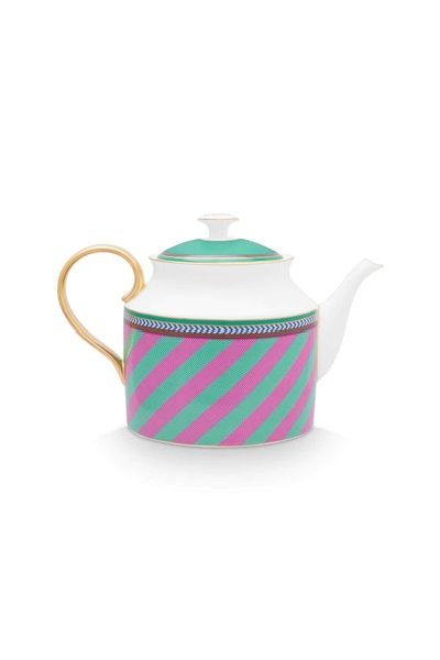 (image for) Pip Studio Pip Chique Stripes Teekanne Gross Rosa/Grün | Pip Studio Sale-2694