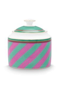 (image for) Pip Studio Pip Chique Stripes Zuckerdose Rosa/Grün | Pip Studio Sale-2690