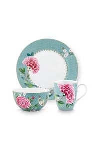 (image for) Pip Studio Blushing Birds Frühstück Set/3 Blau | Pip Studio Sale-2639