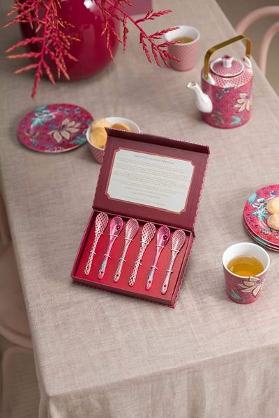 (image for) Pip Studio Oriental Flower Festival Set/6 Teelöffel Dunkelrosa | Pip Studio Sale-2613