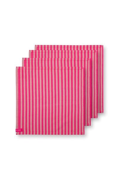 (image for) Pip Studio Stripes Set/4 Servietten Rosa | Pip Studio Sale-2339