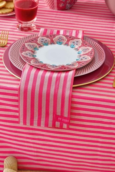 (image for) Pip Studio Stripes Set/4 Servietten Rosa | Pip Studio Sale-2339