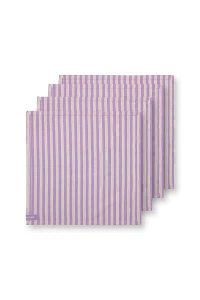 (image for) Pip Studio Stripes Set/4 Servietten Lila | Pip Studio Sale-2330