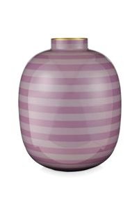 (image for) Pip Studio Metall Vase Stripes Lila 32cm | Pip Studio Sale-2554