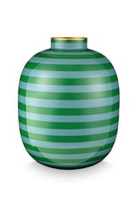 (image for) Pip Studio Metall Vase Stripes Grün 32cm | Pip Studio Sale-2235 - Click Image to Close