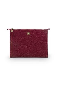 (image for) Pip Studio Flaches Necessaire Gross Samt Quiltey Days Rot | Pip Studio Sale-3150