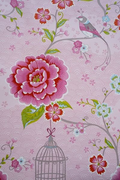 (image for) Pip Studio Birds In Paradise Tapete Rosa | Pip Studio Sale-3371