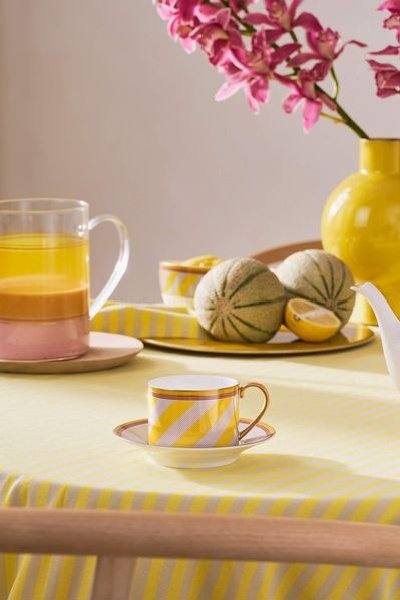 (image for) Pip Chique Pip Chique Stripes Cappuccino Tasse &Amp; Untertasse Gelb | Pip Studio Sale-2338