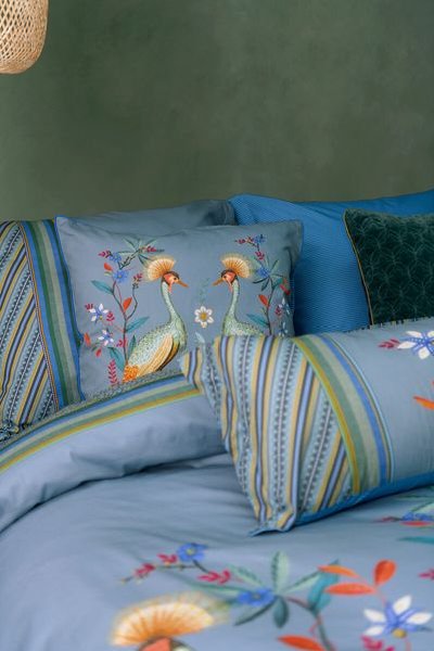 (image for) Pip Studio Kissenbezug Flirting Birds Blau | Pip Studio Sale-3115