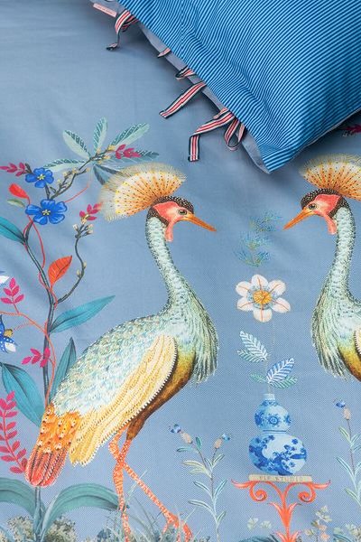 (image for) Pip Studio Kissenbezug Flirting Birds Blau | Pip Studio Sale-3115