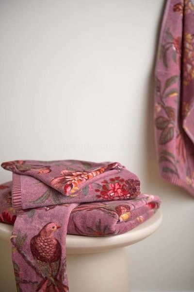 (image for) Pip Studio Waschlappen Set/3 Secret Garden Mauve 16x22cm | Pip Studio Sale-2601