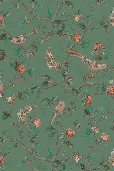 (image for) Pip Studio Good Nightingale Vliestapete Grün | Pip Studio Sale-3204