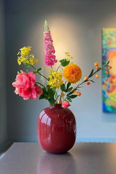 (image for) Pip Studio Metall Vase Dunkelrot 32cm | Pip Studio Sale-3257