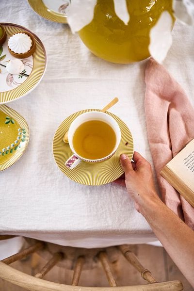 (image for) Pip Studio La Majorelle Set/2 Cappuccino Tasse &Amp; Undertasse Gelb | Pip Studio Sale-2640