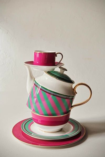 (image for) Pip Studio Pip Chique Stripes Teekanne Gross Rosa/Grün | Pip Studio Sale-2694