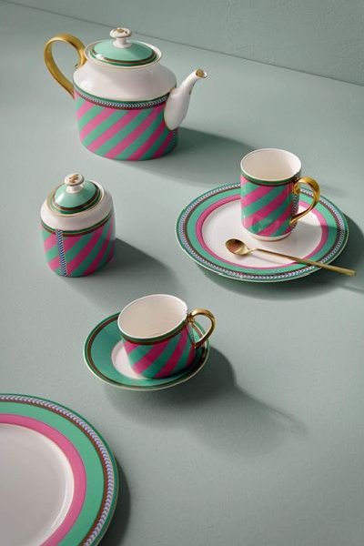 (image for) Pip Studio Pip Chique Stripes Teekanne Gross Rosa/Grün | Pip Studio Sale-2694