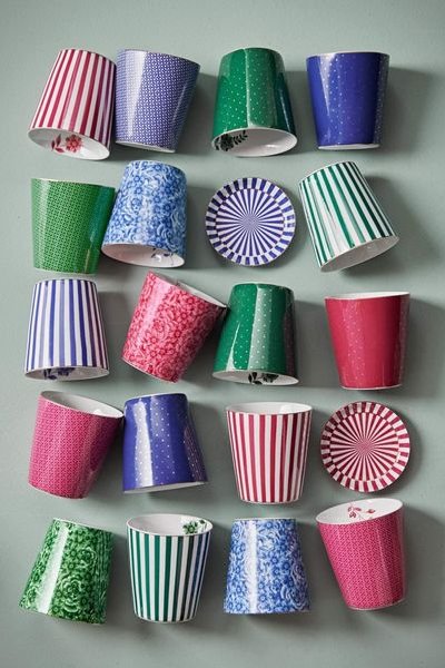 (image for) Pip Studio Royal Stripes Tasse Blumen &Amp; Teebeutelablage Dunkelrosa | Pip Studio Sale-2668