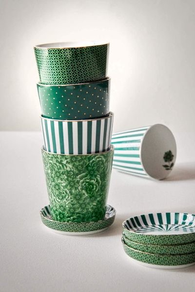 (image for) Pip Studio Royal Stripes Tasse &Amp; Teebeutelablage Grün | Pip Studio Sale-2658