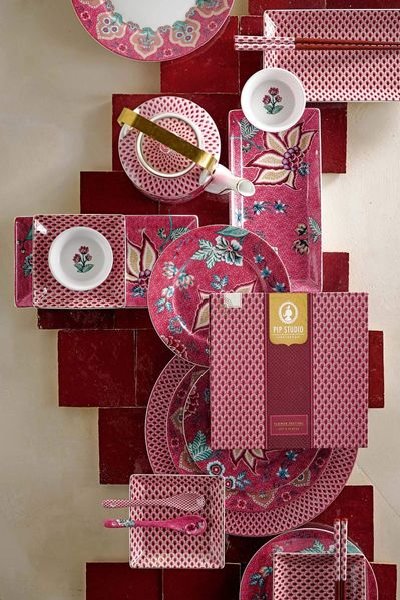 (image for) Pip Studio Oriental Flower Festival Set/6 Teelöffel Dunkelrosa | Pip Studio Sale-2613