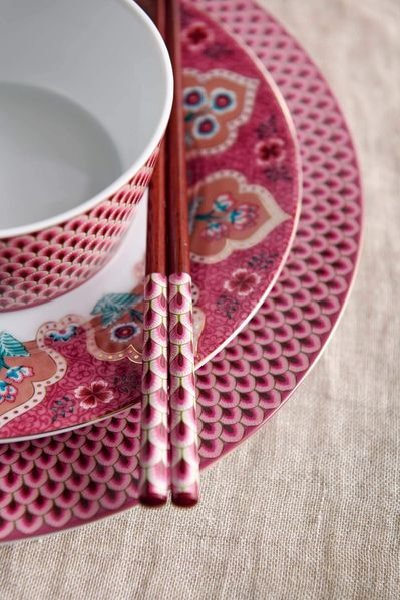 (image for) Pip Studio Oriental Flower Festival Set/6 Sushi Dunkelrosa | Pip Studio Sale-2633