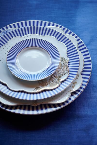 (image for) Pip Studio Royal Stripes Gebäckteller Blau 17 Cm | Pip Studio Sale-2915