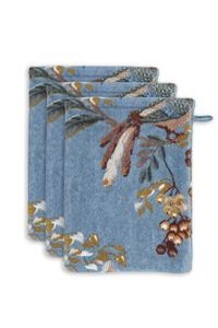 (image for) Pip Studio Waschlappen Set/3 Secret Garden Blau 16x22cm | Pip Studio Sale-2602 - Click Image to Close