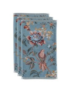 (image for) Pip Studio Gästehandtuch Set/3 Secret Garden Blau 30x50cm | Pip Studio Sale-2531