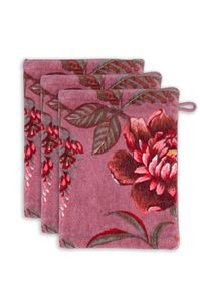 (image for) Pip Studio Waschlappen Set/3 Secret Garden Mauve 16x22cm | Pip Studio Sale-2601